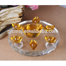 Fengshui cadeaux cristal lingot d&#39;or avec une base de cristal 7 étoiles